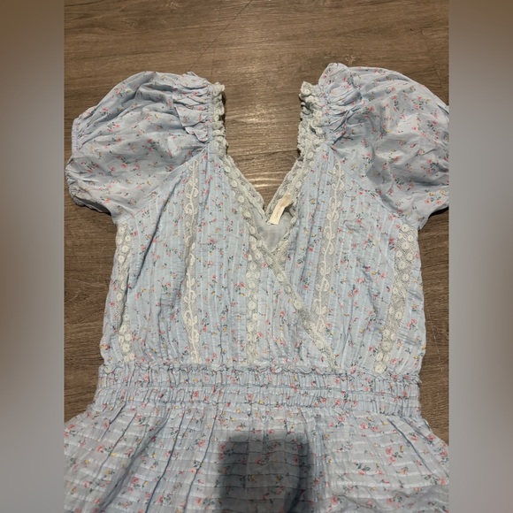 LoveShackFancy Bella Blue Floral Carlo Dress Size Medium New Without Tags - Picture 4 of 5